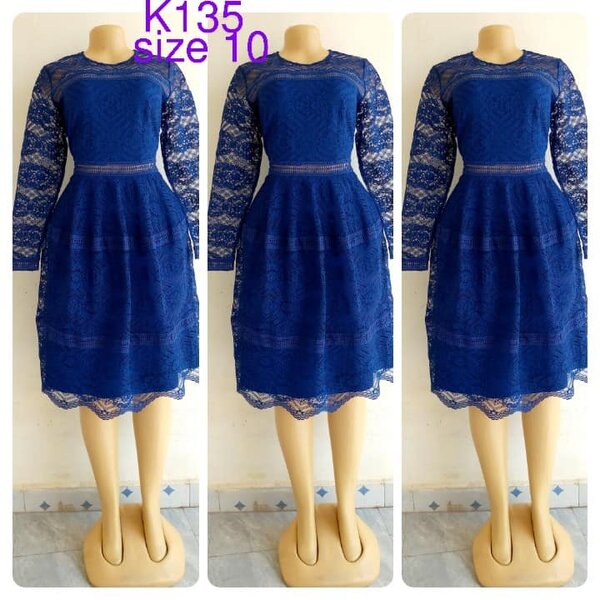 Blue dress with guipure size 10