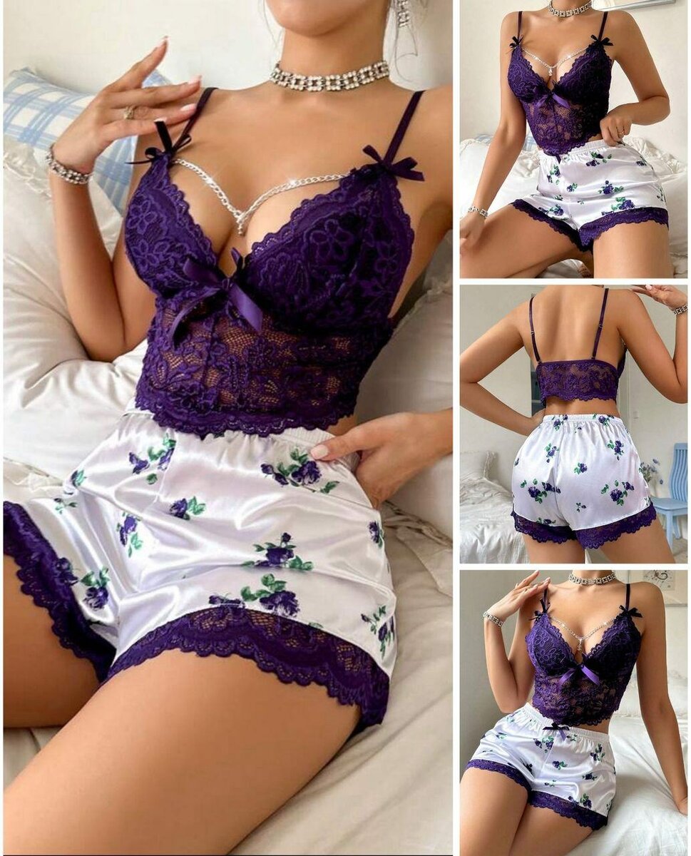 Ensemble Dormir Dentelle Satin