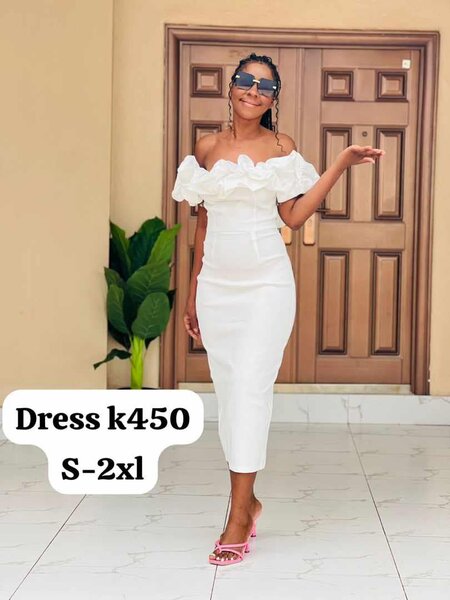 Women's White Off-the-Shoulder Dress S-2xl