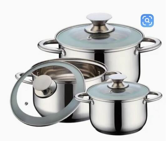 Set de casseroles inox avec couvercles