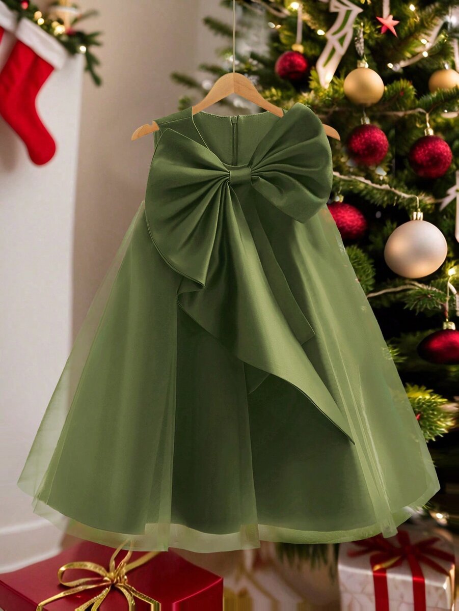 Robe de Noël Enfant avec Nœud