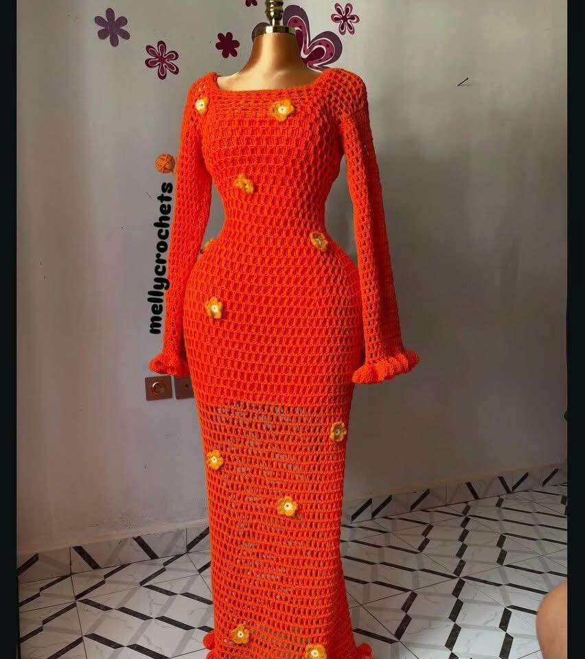 Ensemble crochet orange style unique