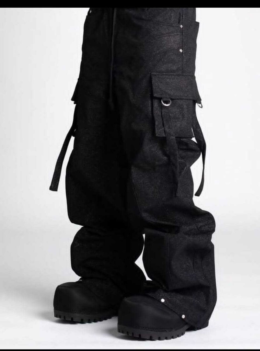 Pantalons cargo noirs unisexes