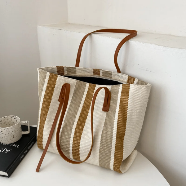 Sac fourre-tout rayé chic