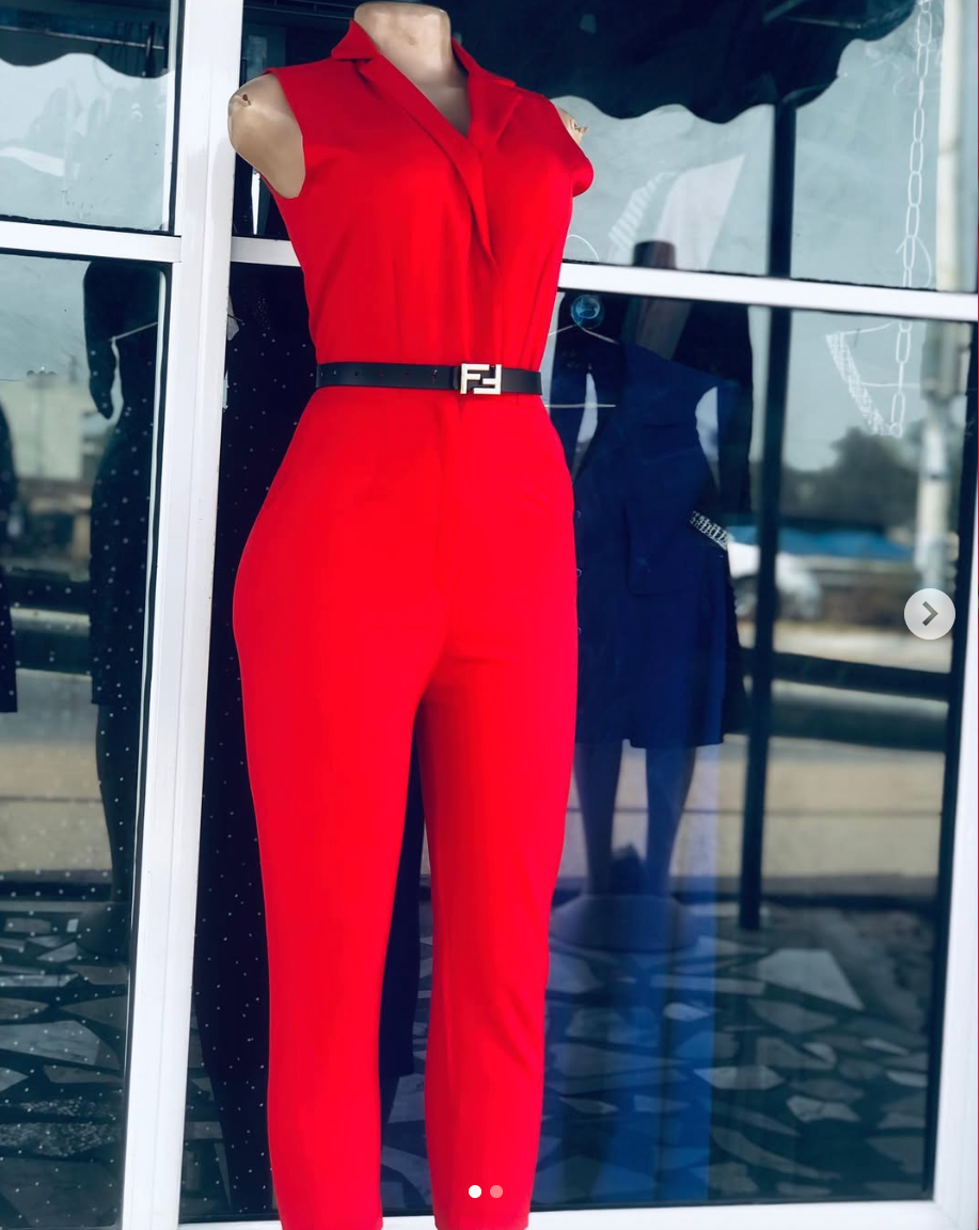 red jumpsuit