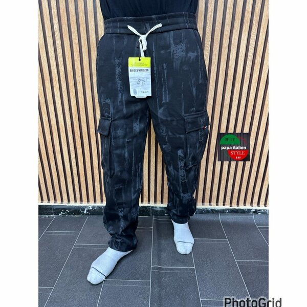 Pantalon cargo noir homme