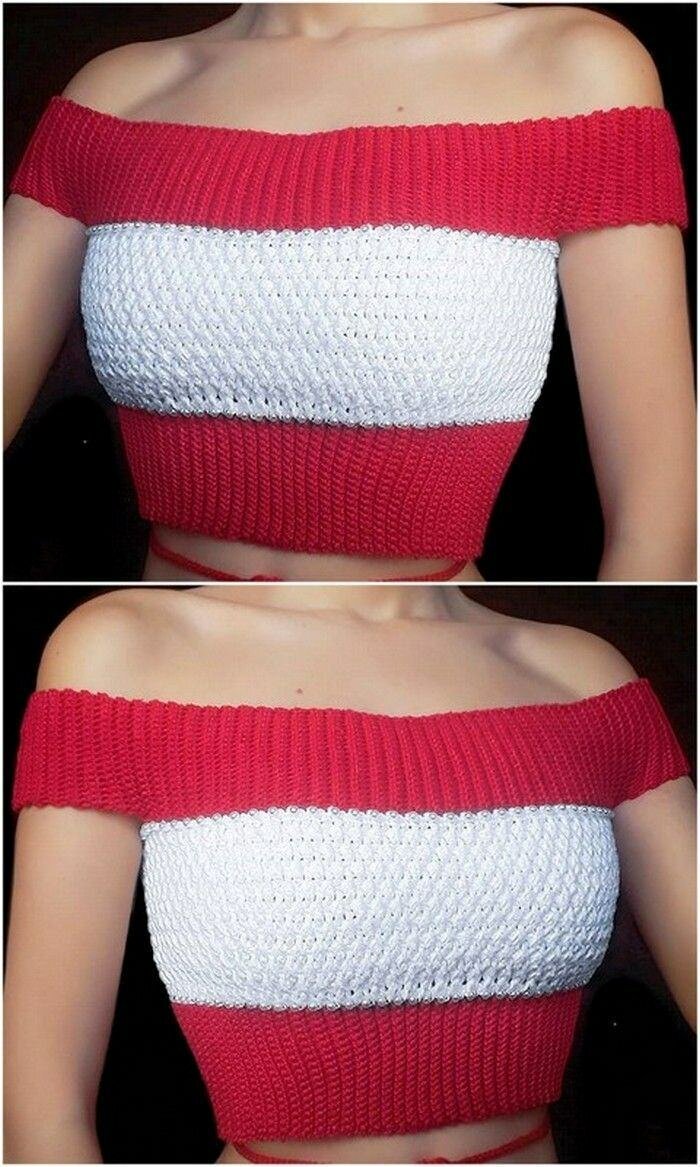 Top tricoté épaules dénudées