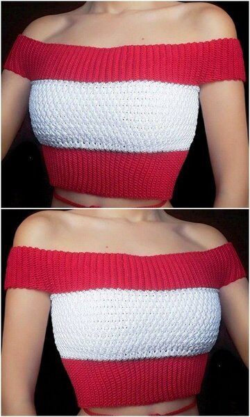 Top tricoté épaules dénudées