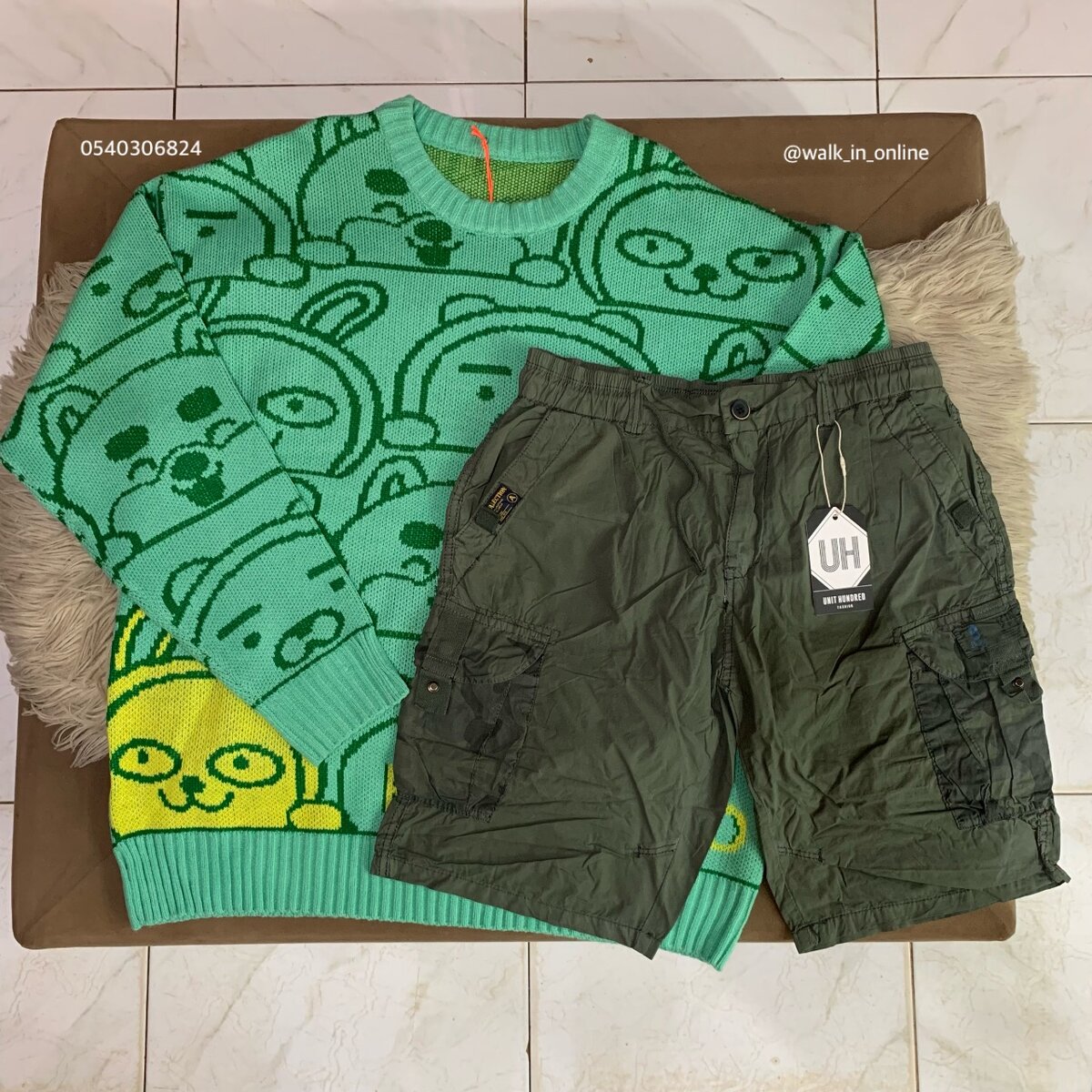 One cardigan and one short parker