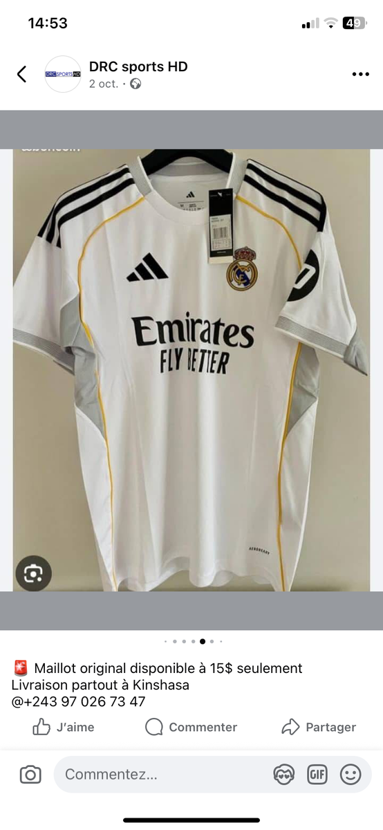 Maillot de football rouge