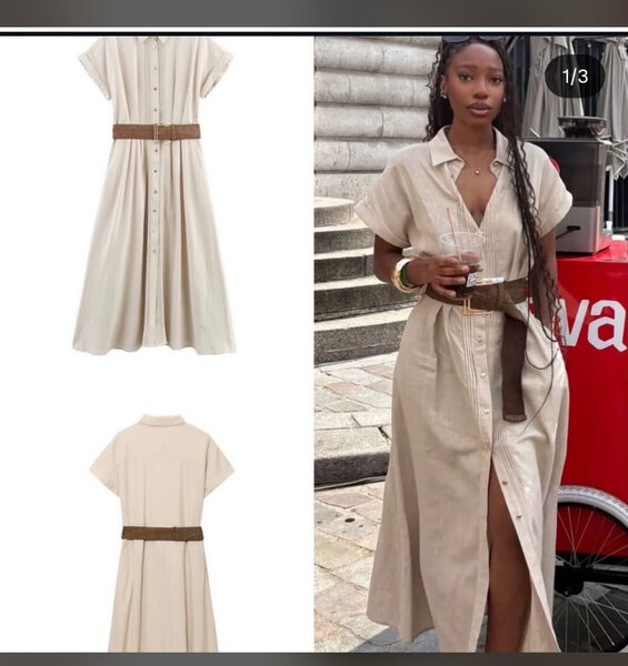 Robe-chemise élégante ceinturée