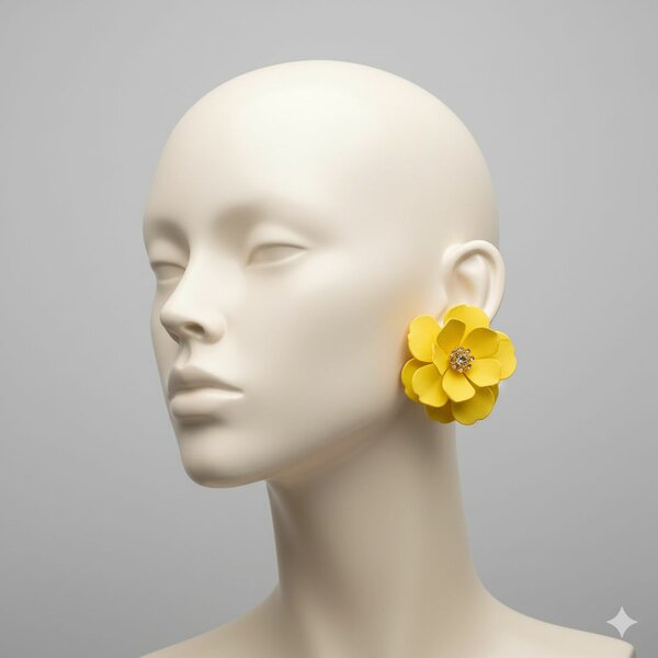 Boucles d'oreilles fleur jaune