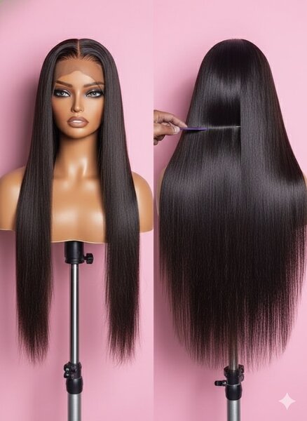 Perruque longue lisse soyeuse