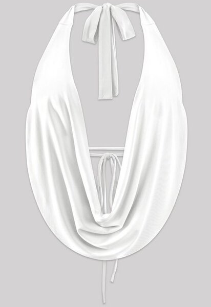 Haut dos-nu drapé blanc