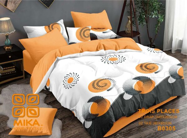 Parure de lit moderne orange