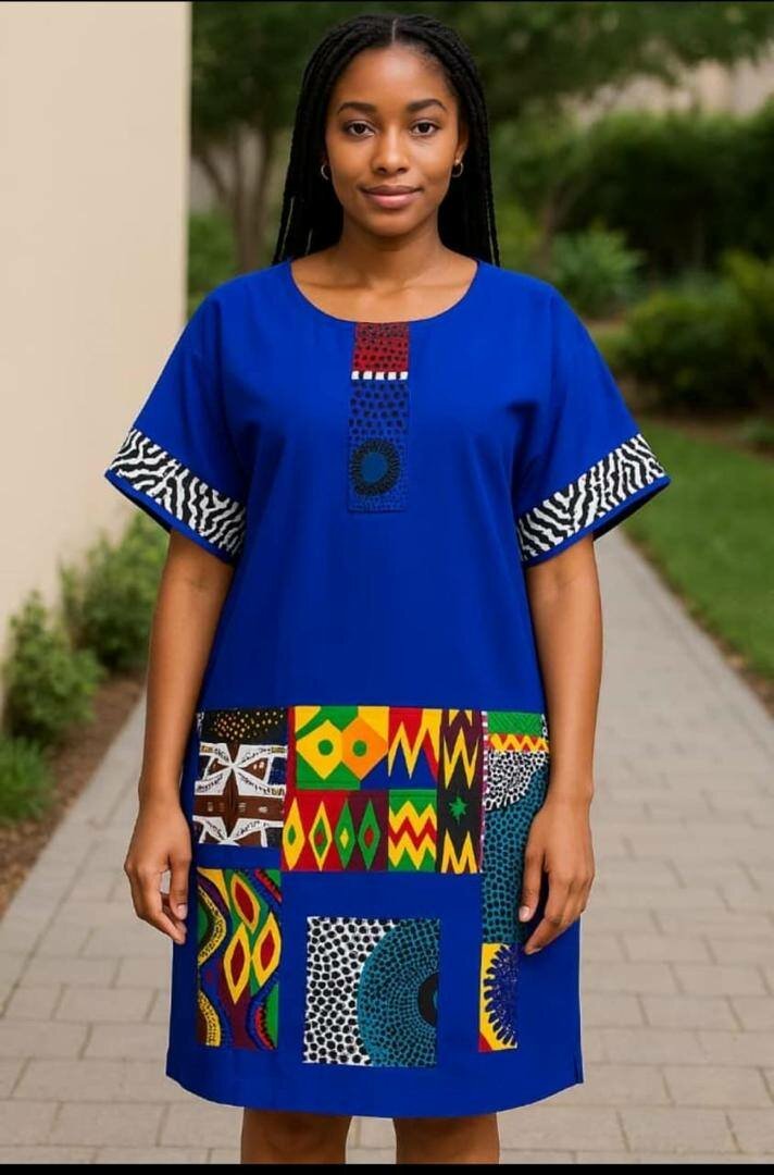 Robe ethnique en coton coloré