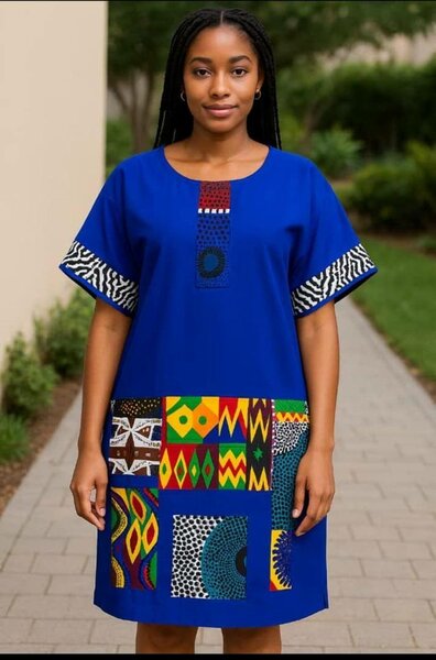 Robe ethnique en coton coloré