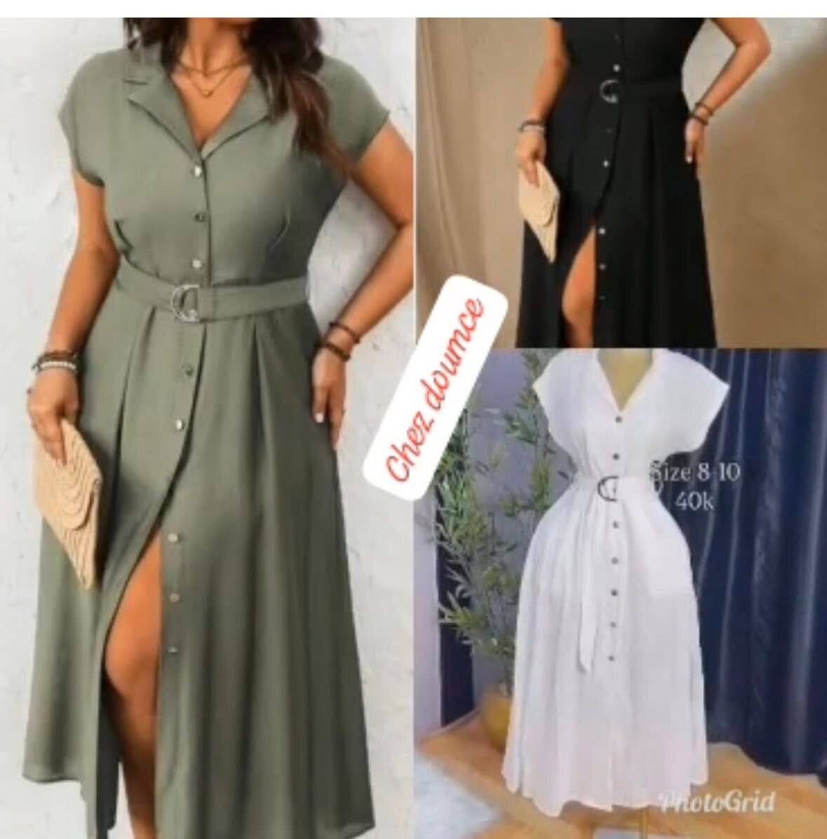 Robe chemise ceinturée élégante