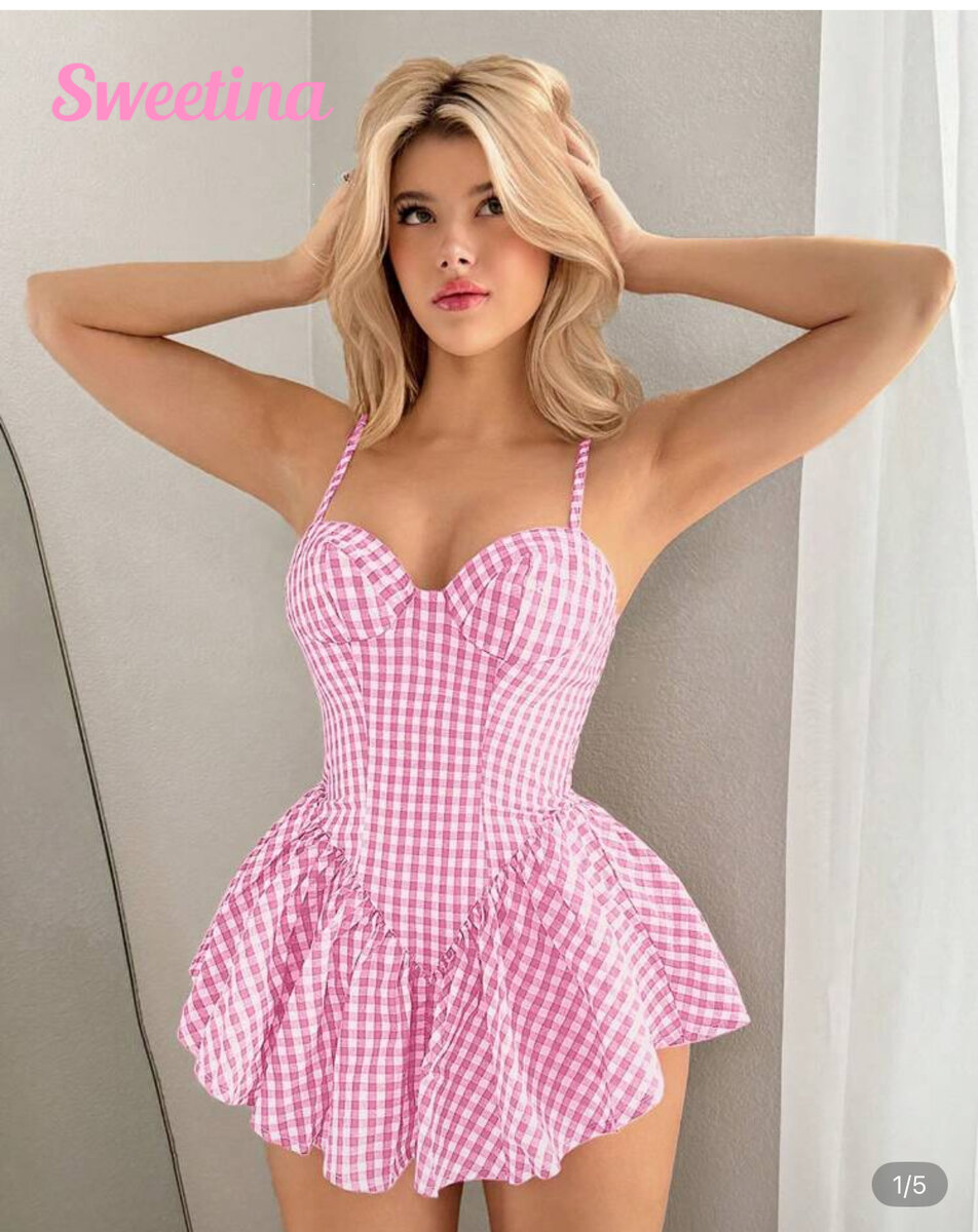 Robe Vichy Rose Évasée