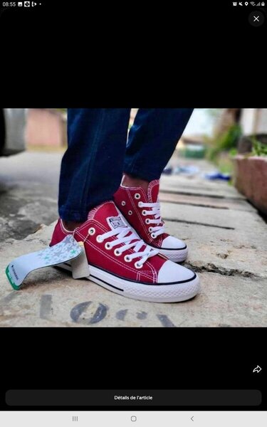 Baskets montantes rouges unisexes