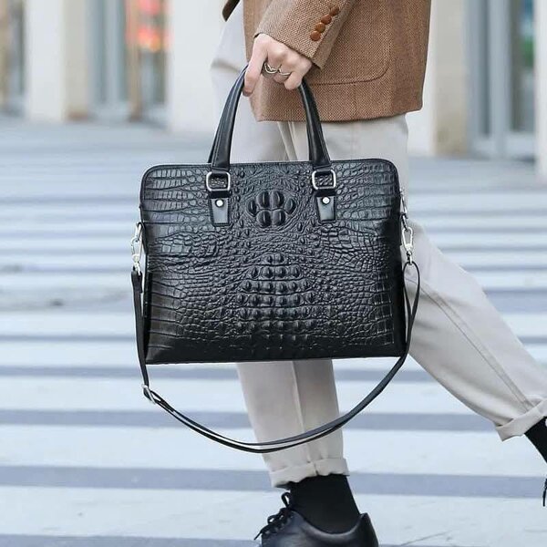 Sacoche homme cuir reptile