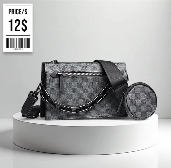 Luxueux sac noir à motif