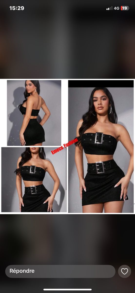Ensemble bustier sexy noir