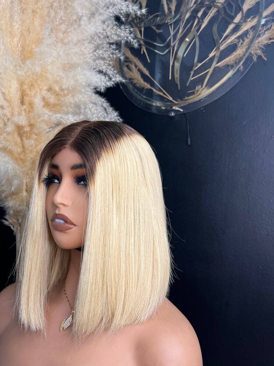 Perruque carré blond ombré 10"