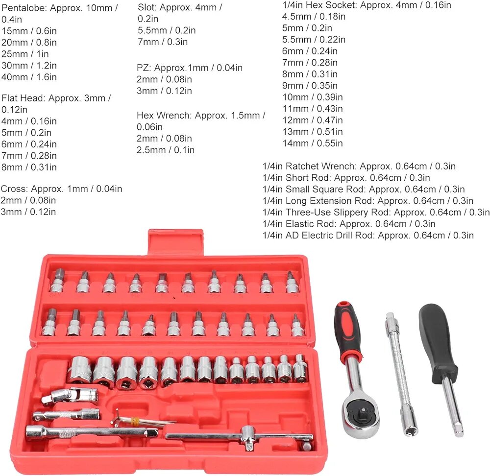 Outils clé à cliquet mécanique 53 pièces