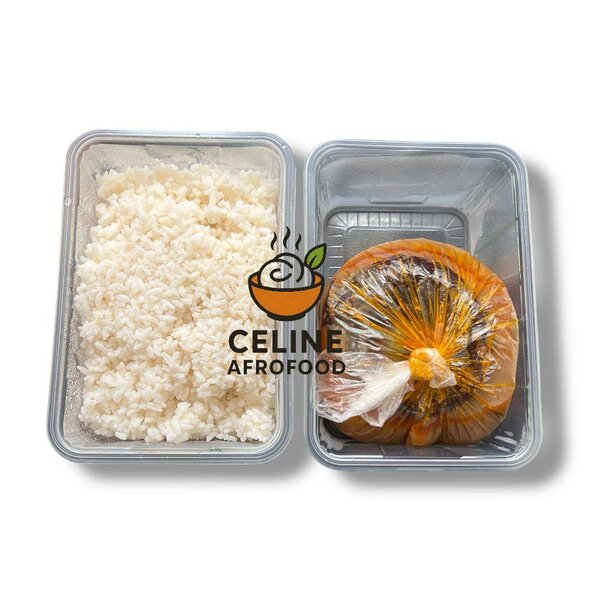 Repas de riz avec sauce arachi