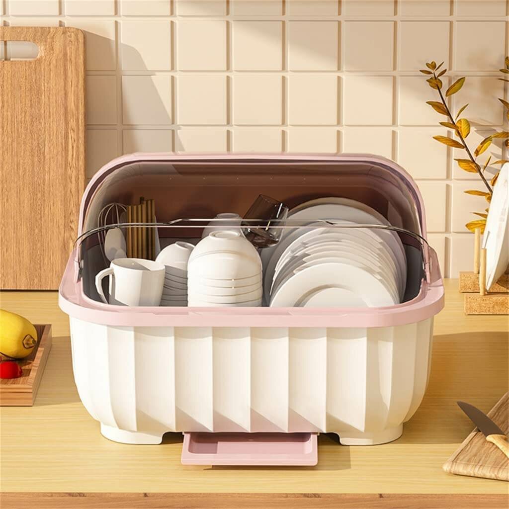 New Dish Drying Rack Utensil Holder with Lid