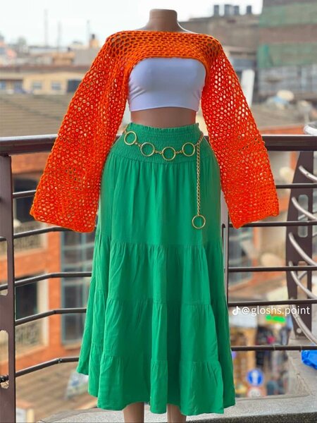 Jupe longue verte pour femme