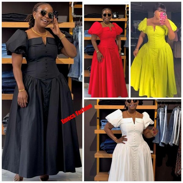 Robe Évasée à Manches Bouffantes