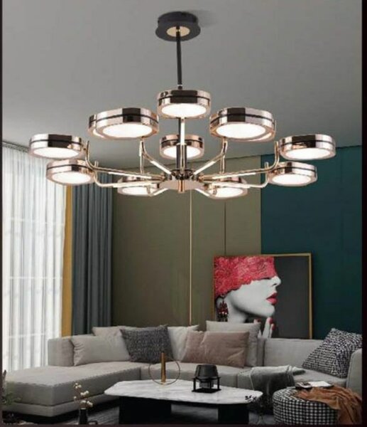 Lustre moderne à LED doré