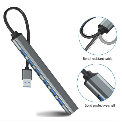 7 Port Usb Hub Ultra Slim Portable Hub Aluminum Alloy