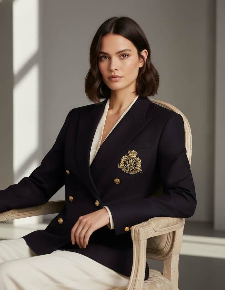 Blazer élégant marine doré