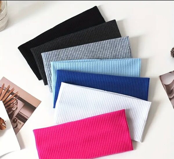 Bandeaux côtelés multicolores