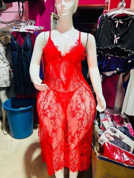 Nuisette sexy en dentelle rouge