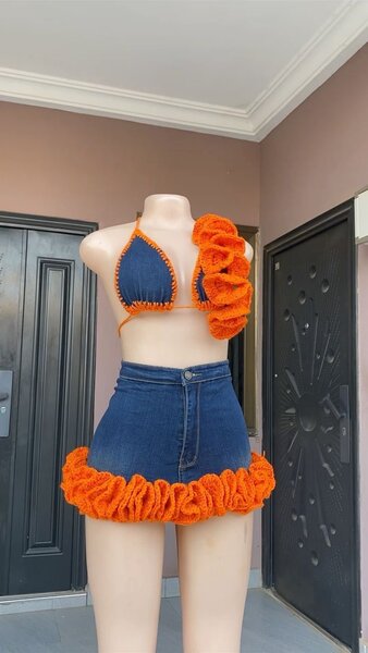 Ensemble Bikini et Jupe en Jean