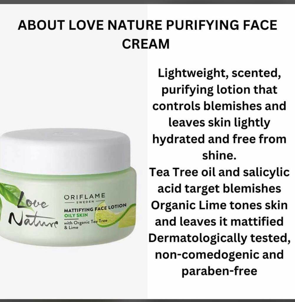 Oriflame Pure Skin Mattifying Face Lotion with Organic Tea T
