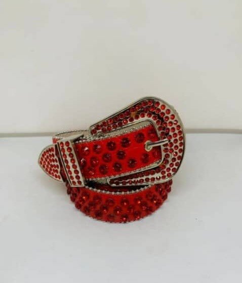 Ceinture strass rouge élégante