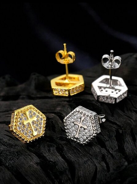 Boucles d'oreilles hexagonales