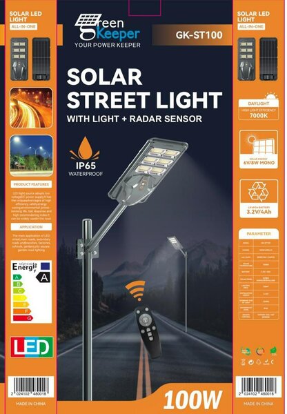 Lampadaire solaire 100W