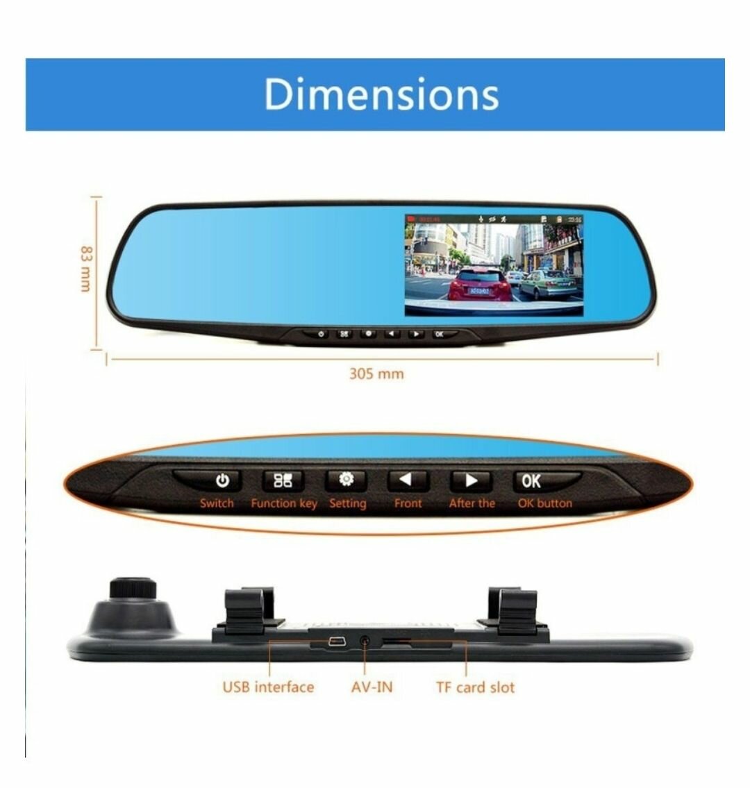 VEHICLE BLACK BOX DVR VIEW CHANNEL RECORDER 4.3