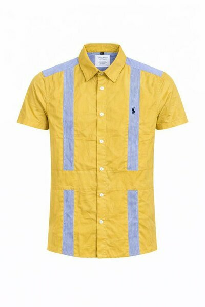 Chemise jaune bandes