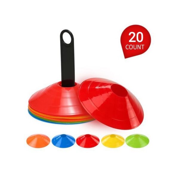 20pcs Agility Disc Cone Set Multi Sport Training Space Out