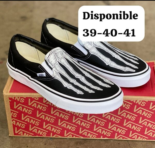 Vans Slip-On Squelette Noir