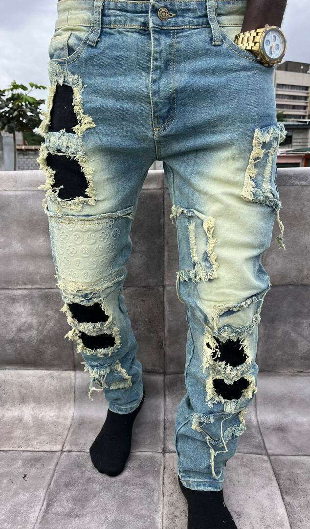 Jean déchiré tendance homme