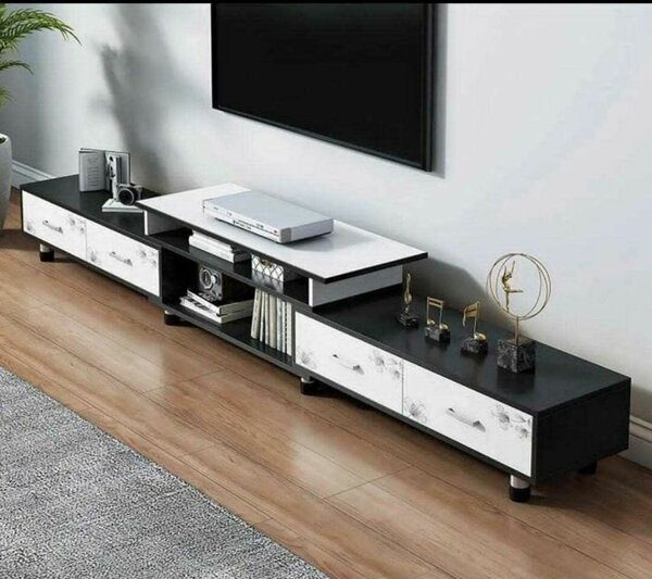 Meuble TV moderne blanc et noir