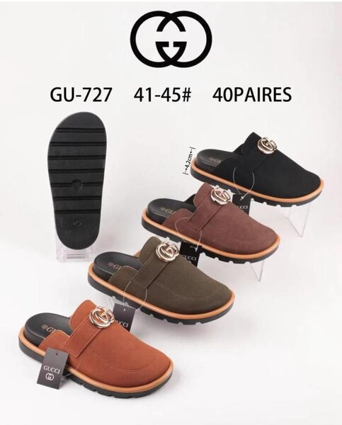 Mules homme GU-727 en cuir